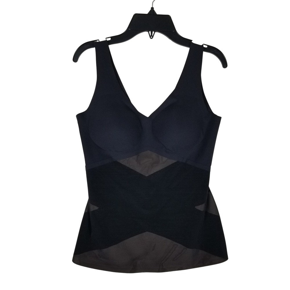 Honeylove LiftWear Cami Women Medium Black Mesh Compression Shapewear HLLWT02
